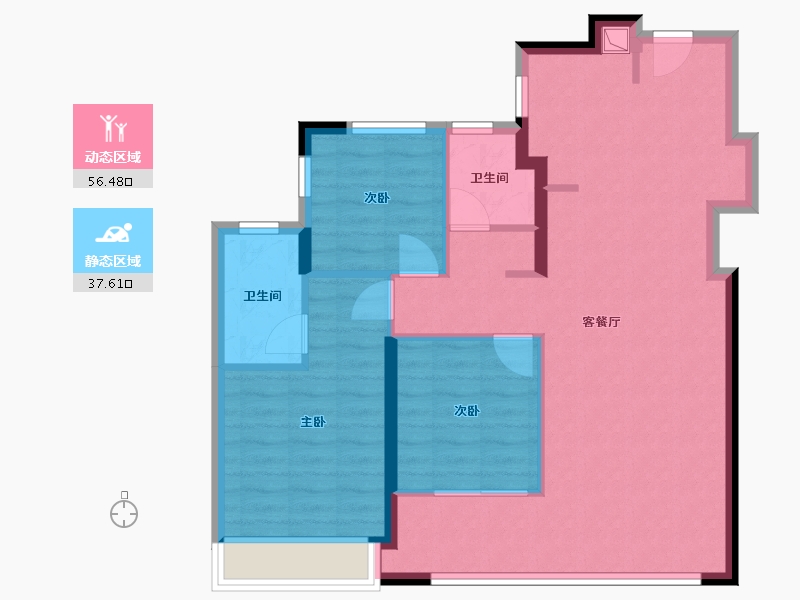 山东省-济南市-建发历控雍泉府-84.69-户型库-动静分区