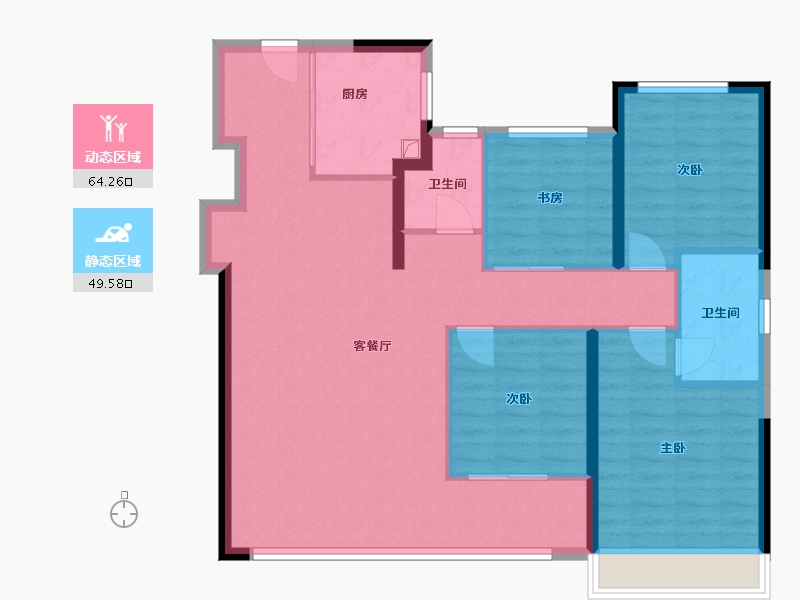 山东省-济南市-建发历控雍泉府-103.13-户型库-动静分区