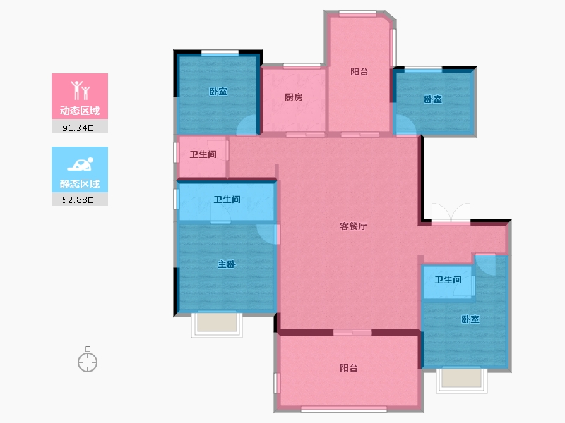 河南省-驻马店市-巨源壹号院-129.95-户型库-动静分区