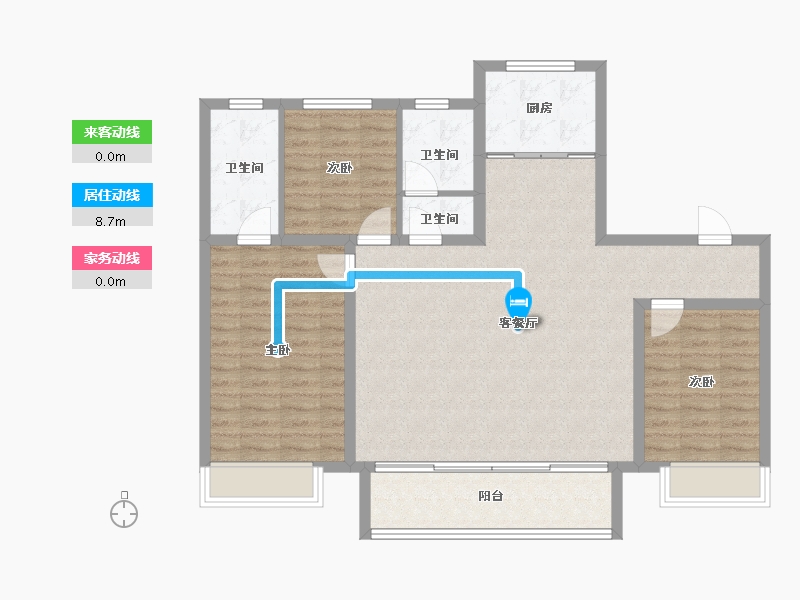 山东省-淄博市-顺成嘉苑-105.06-户型库-动静线