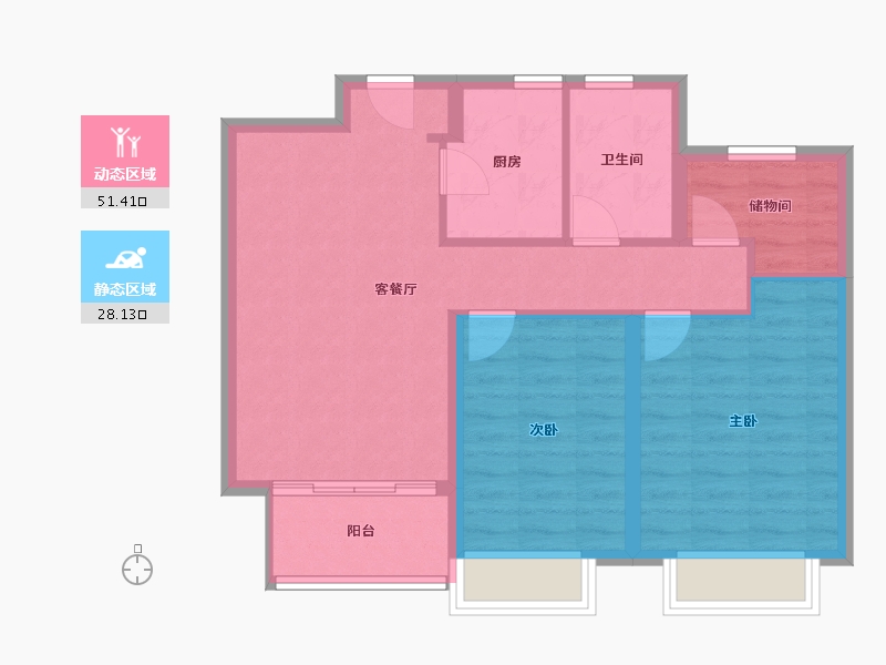 浙江省-湖州市-爱家曦霖樾-71.20-户型库-动静分区