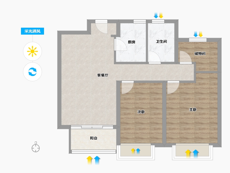 浙江省-湖州市-爱家曦霖樾-71.20-户型库-采光通风