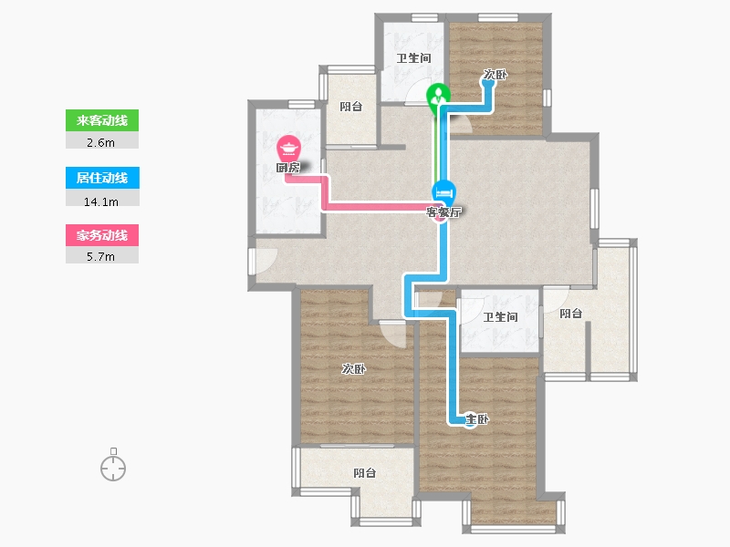 江苏省-苏州市-天都花园-112.18-户型库-动静线