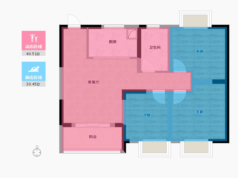 安徽省-合肥市-唐安幸福家园-62.00-户型库-动静分区