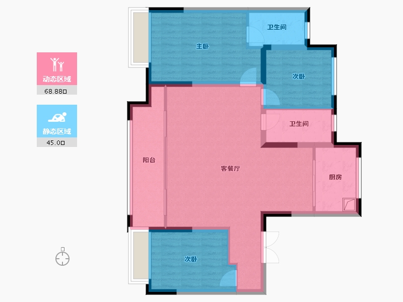 山东省-淄博市-博阅书院-111.98-户型库-动静分区