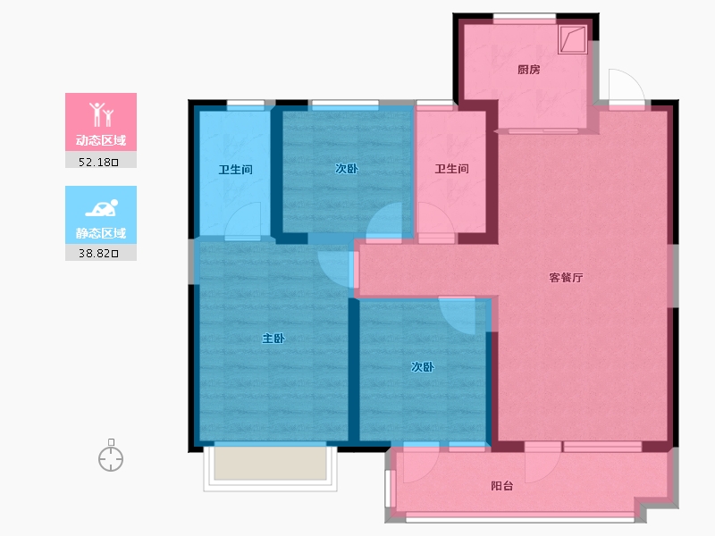 山西省-晋中市-远洋红星晋中天铂-118.00-户型库-动静分区