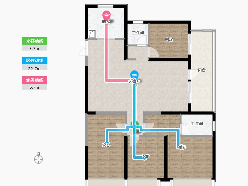 山东省-菏泽市-鲁商蓝岸公馆-116.80-户型库-动静线