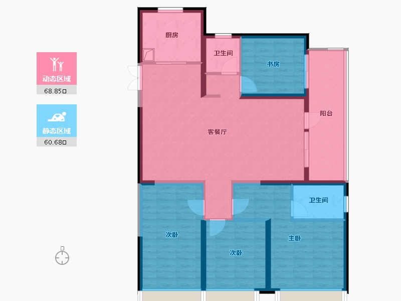 山东省-菏泽市-鲁商蓝岸公馆-116.80-户型库-动静分区