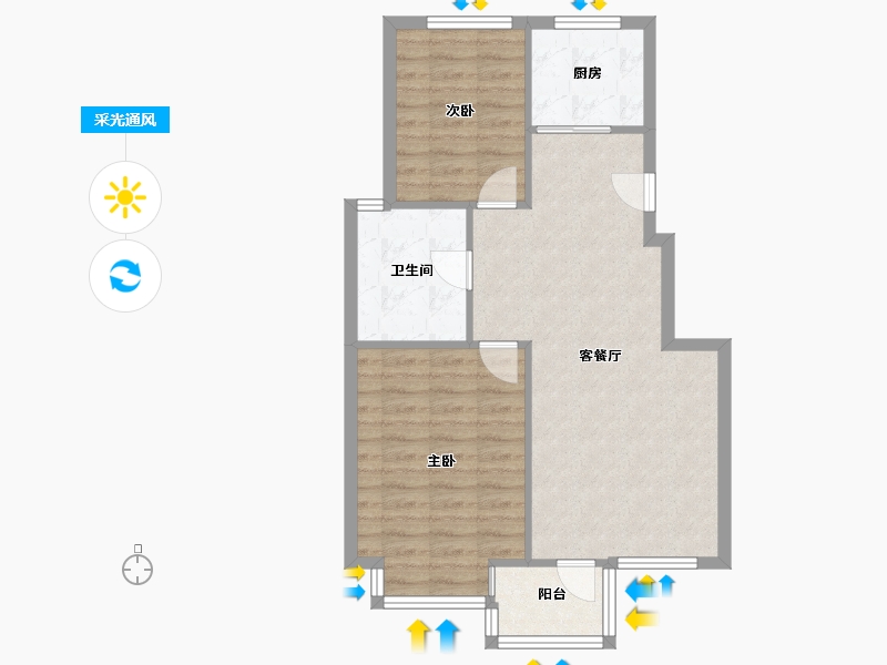 辽宁省-大连市-亿达国际新城-90.00-户型库-采光通风