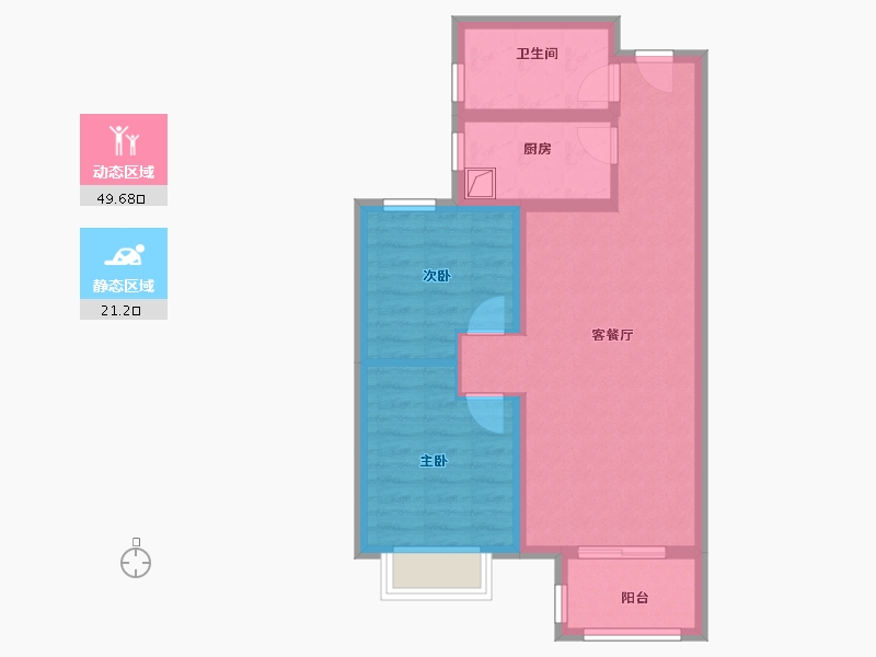 河北省-廊坊市-金辉优步水岸-62.40-户型库-动静分区