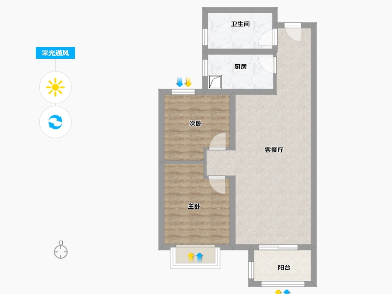 河北省-廊坊市-金辉优步水岸-62.40-户型库-采光通风