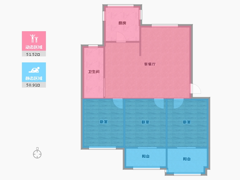 河南省-郑州市-晖达优胜小区-98.00-户型库-动静分区