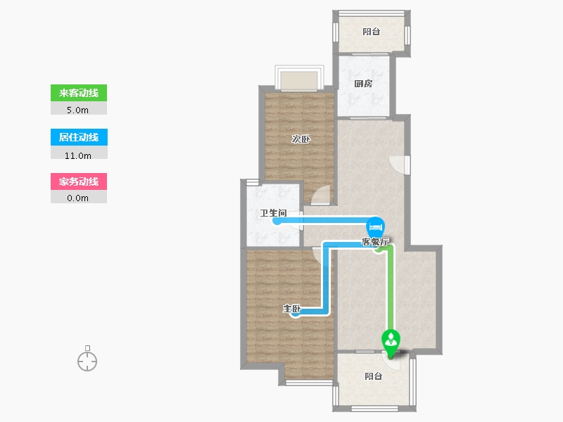 天津-天津市-路劲太阳城绿萱园二期-85.30-户型库-动静线