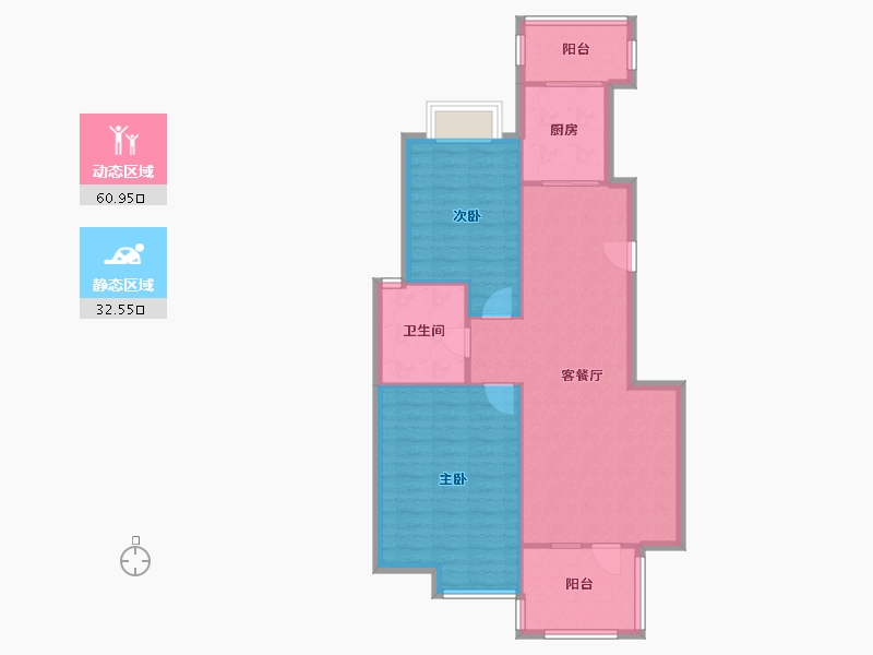 天津-天津市-路劲太阳城绿萱园二期-85.30-户型库-动静分区