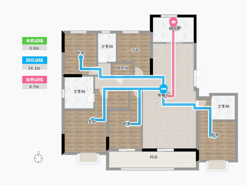 浙江省-杭州市-棠月映翠府-154.15-户型库-动静线