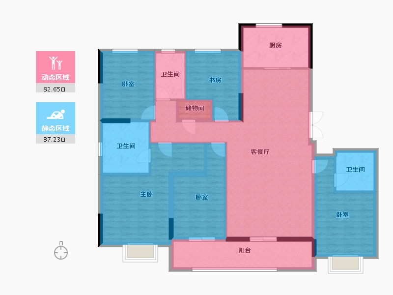 浙江省-杭州市-棠月映翠府-154.15-户型库-动静分区