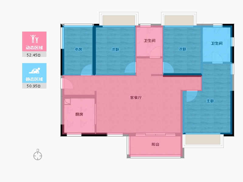 四川省-成都市-香江悦湖春天-92.92-户型库-动静分区