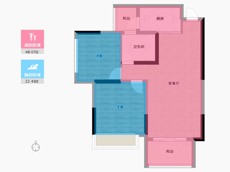 四川省-成都市-喜悦璟上澜庭-65.86-户型库-动静分区