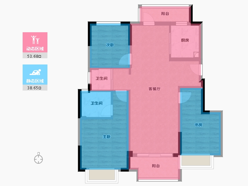 四川省-成都市-隆科熙境-81.64-户型库-动静分区