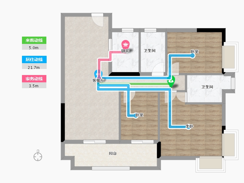 广东省-广州市-珠江·海珠里-88.84-户型库-动静线