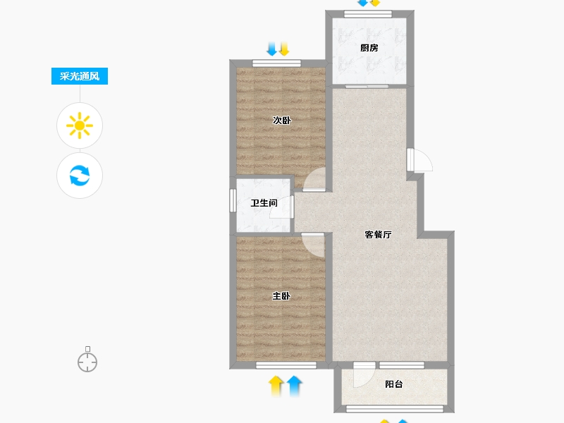 辽宁省-本溪市-江南城-79.57-户型库-采光通风