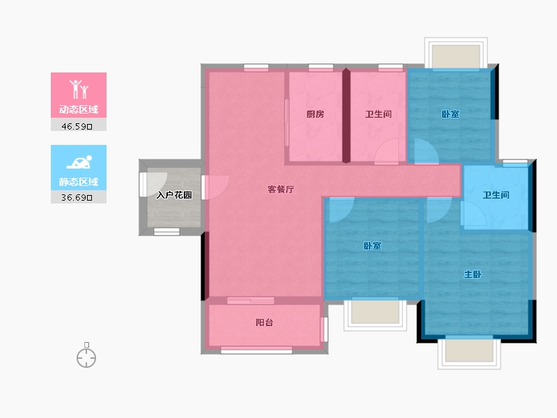 广东省-广州市-珠江·海珠里-78.40-户型库-动静分区