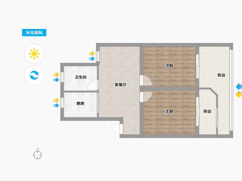 上海-上海市-曹杨八村-56.06-户型库-采光通风