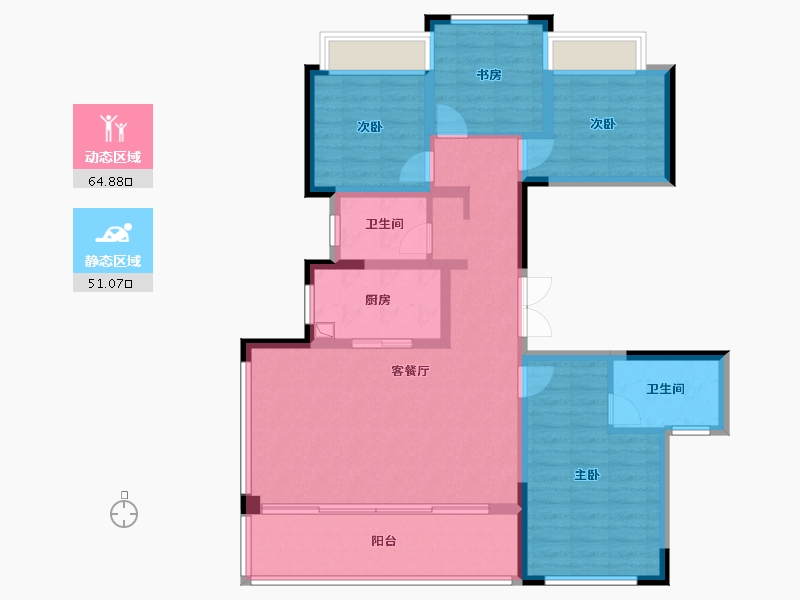 四川省-成都市-空港发展云璟林著-103.34-户型库-动静分区