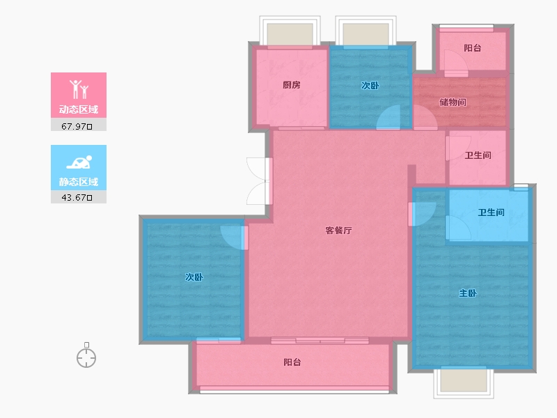 福建省-福州市-融信海纳新潮-100.86-户型库-动静分区