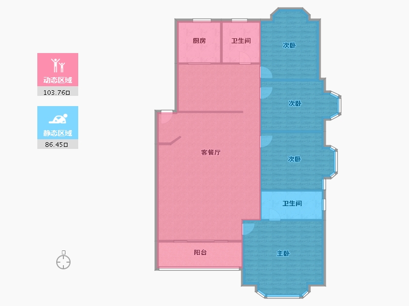 河北省-廊坊市-百合东园小区-170.00-户型库-动静分区