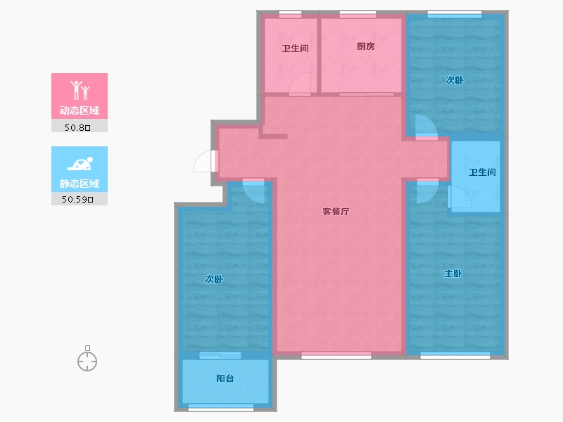 河北省-沧州市-书香文苑-90.55-户型库-动静分区