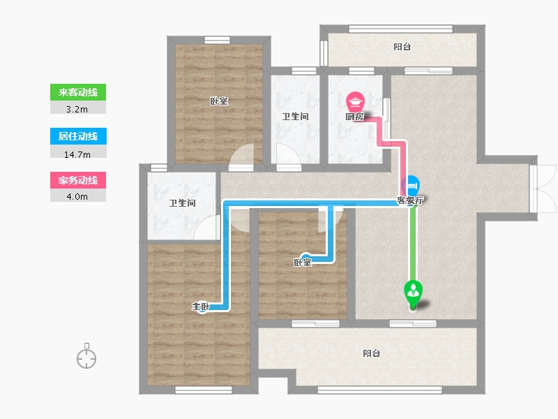 陕西省-汉中市-桃李佳苑-100.54-户型库-动静线