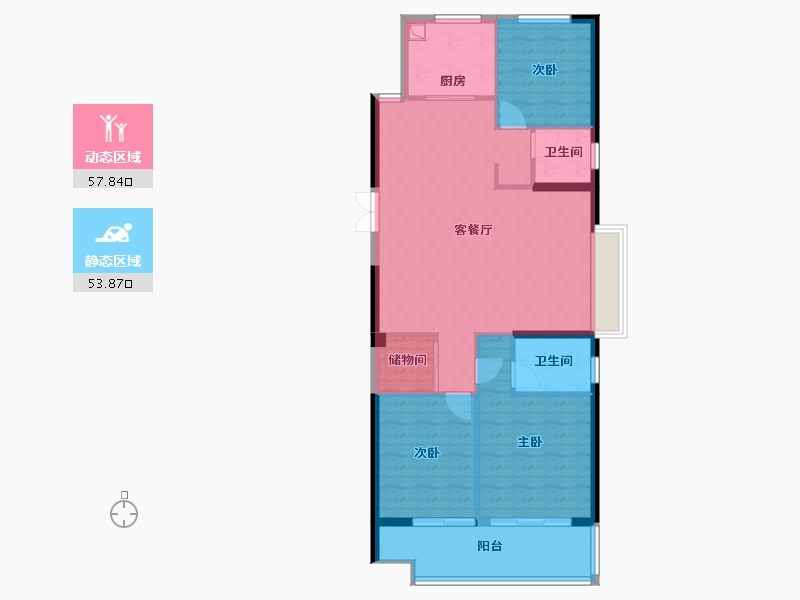 浙江省-温州市-江宸佳苑-108.16-户型库-动静分区