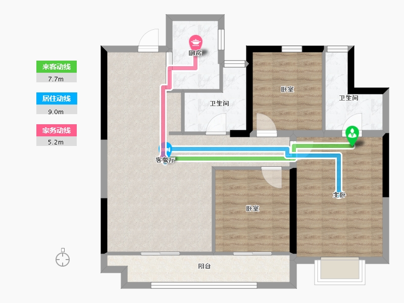 甘肃省-酒泉市-光明玺悦-96.80-户型库-动静线