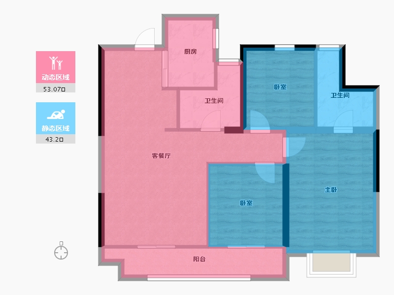 甘肃省-酒泉市-光明玺悦-96.80-户型库-动静分区