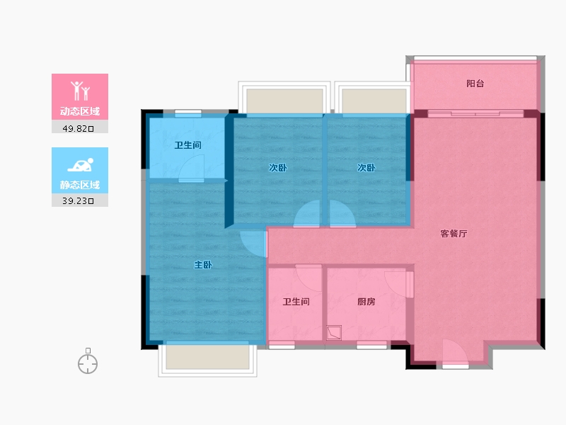 四川省-成都市-香江悦湖春天-80.01-户型库-动静分区