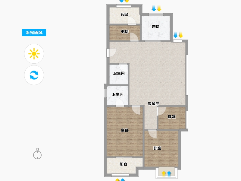 浙江省-湖州市-嘉境府-95.46-户型库-采光通风