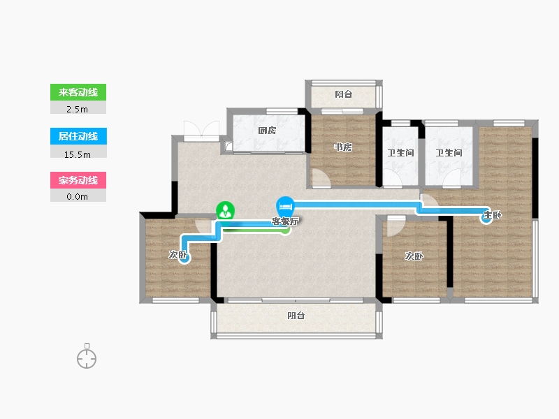 四川省-成都市-华润置地青羊润府-122.07-户型库-动静线