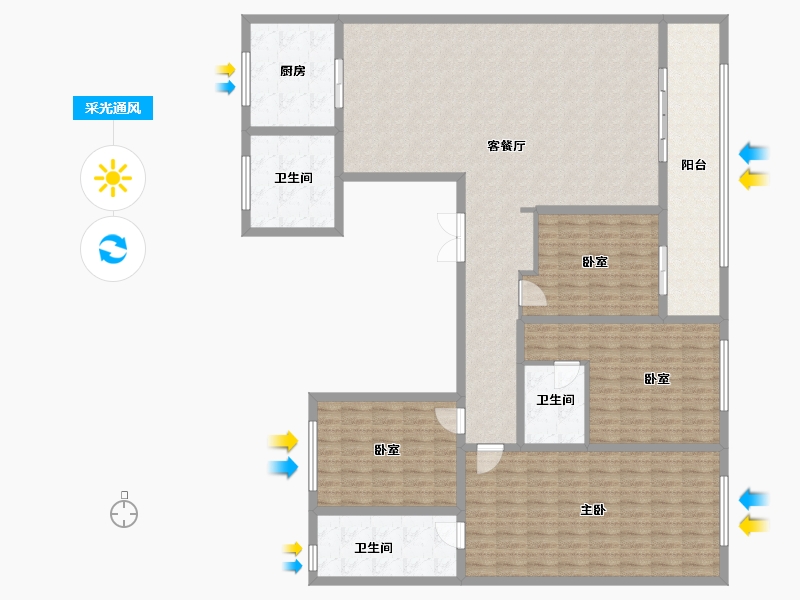 山东省-潍坊市-城投·和悦府-180.00-户型库-采光通风