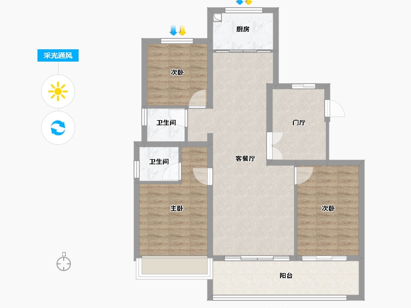 河南省-安阳市-万和云璟-90.00-户型库-采光通风