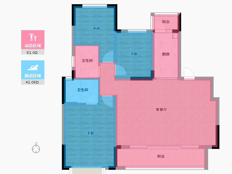 四川省-成都市-隆科熙境-91.58-户型库-动静分区