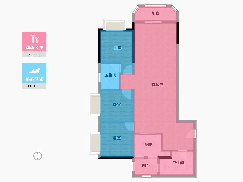 广东省-广州市-致景轩-87.32-户型库-动静分区