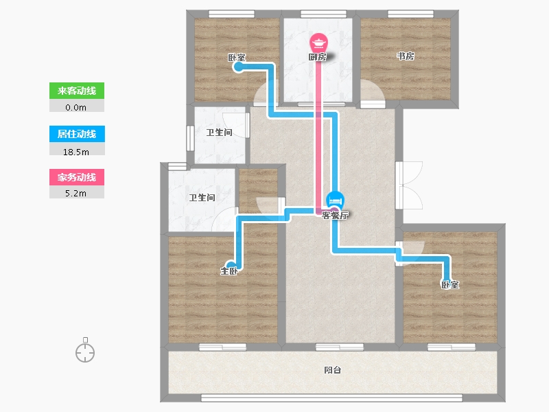 浙江省-嘉兴市-嘉宸府-95.20-户型库-动静线