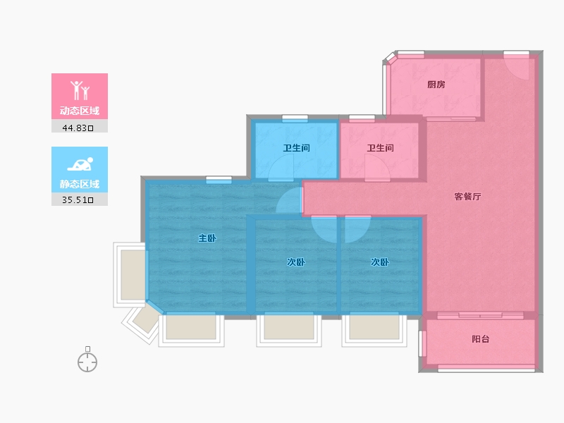 广东省-广州市-海伦堡花园-75.66-户型库-动静分区