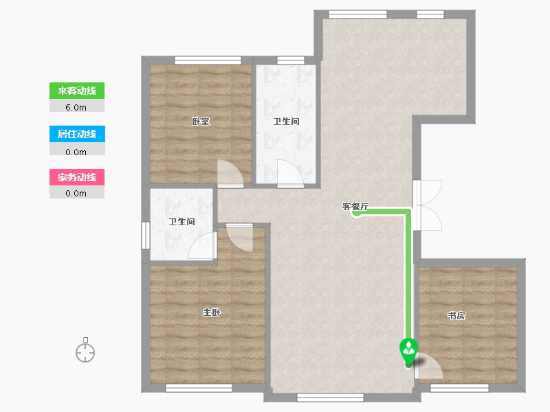 黑龙江省-大庆市-银河太阳城六期银河御府-88.81-户型库-动静线