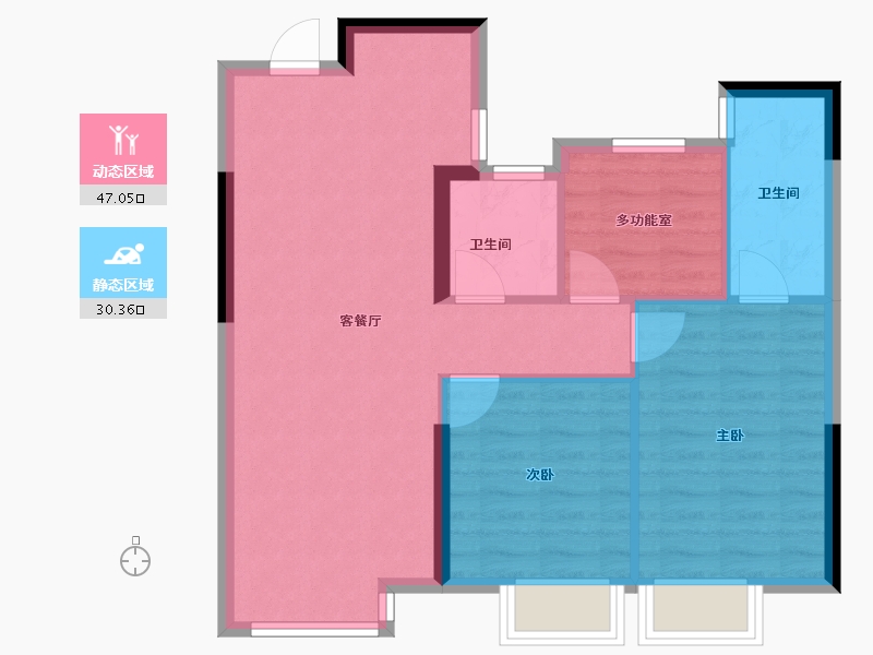 浙江省-嘉兴市-云悦澜庭-69.81-户型库-动静分区