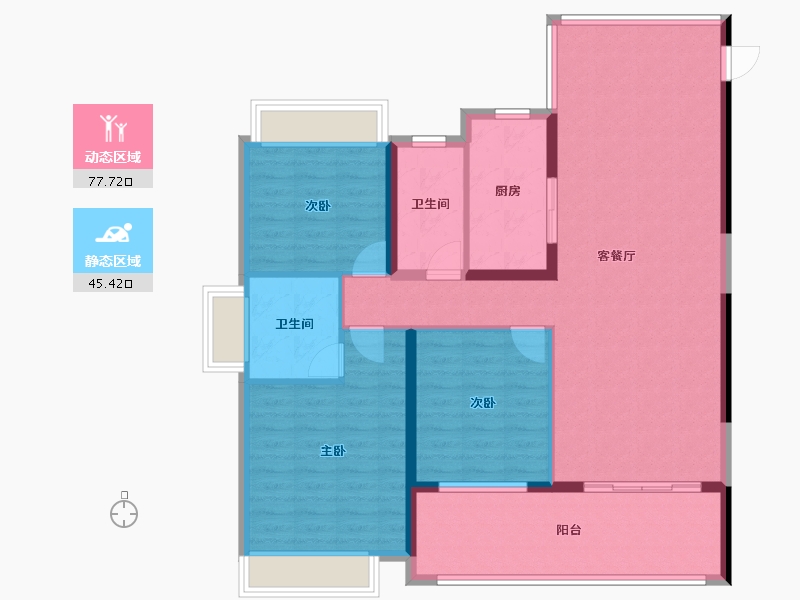 湖北省-孝感市-碧溪天地-111.59-户型库-动静分区