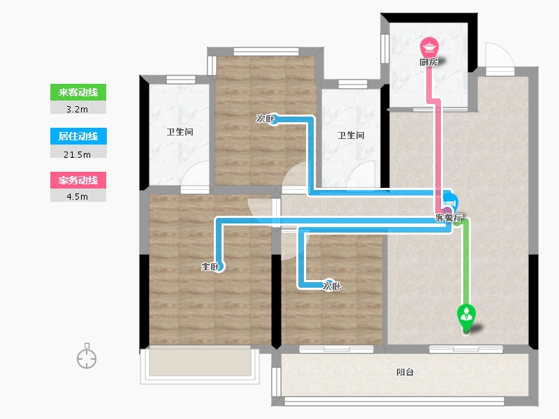 浙江省-温州市-华鸿·江澜天宸-84.66-户型库-动静线