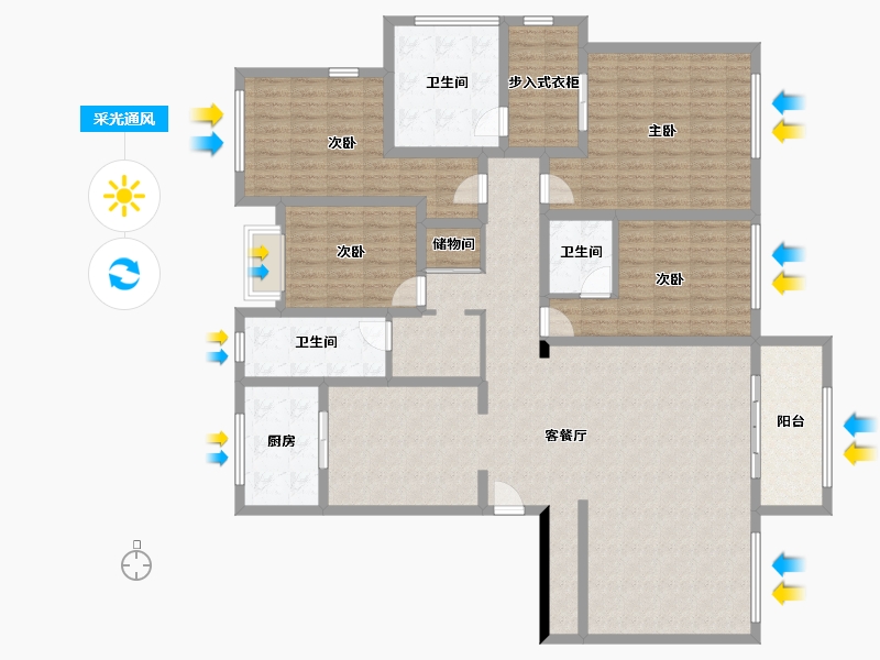 江苏省-南京市-景枫法兰谷-151.20-户型库-采光通风