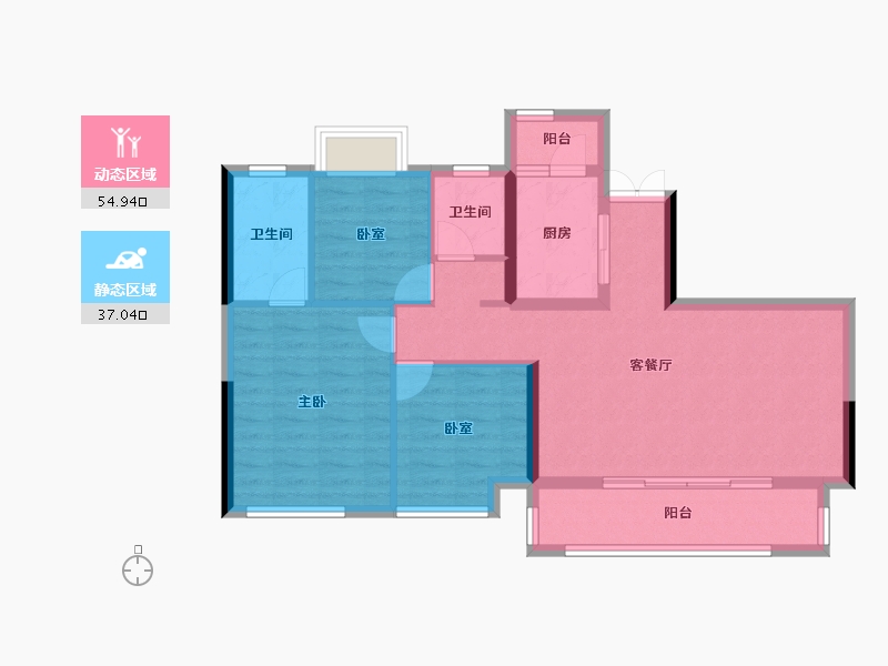 四川省-成都市-宽窄学府-82.31-户型库-动静分区